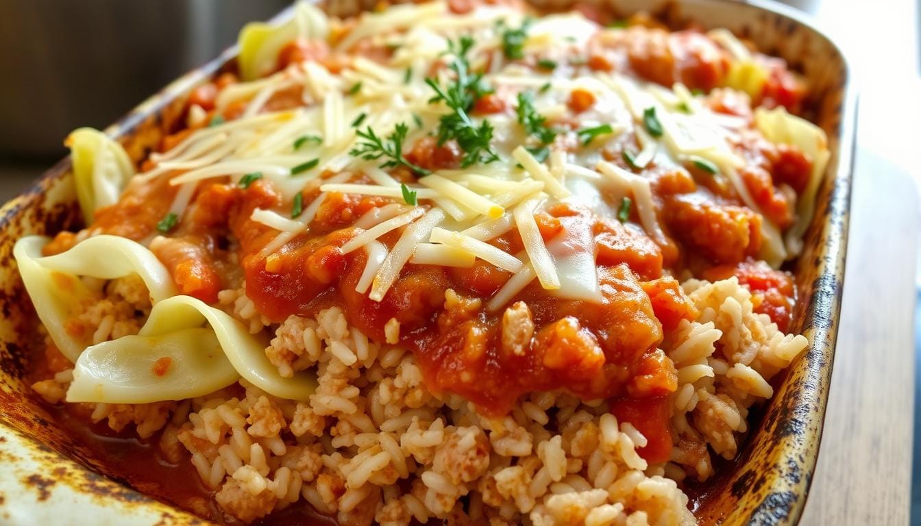 Turkey Cabbage Casserole with Rice