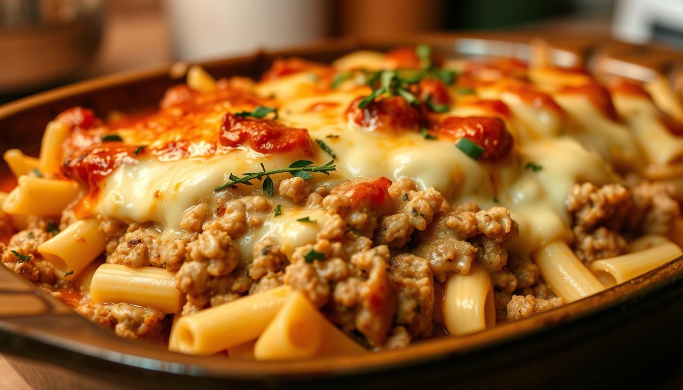 ground turkey and pasta bake