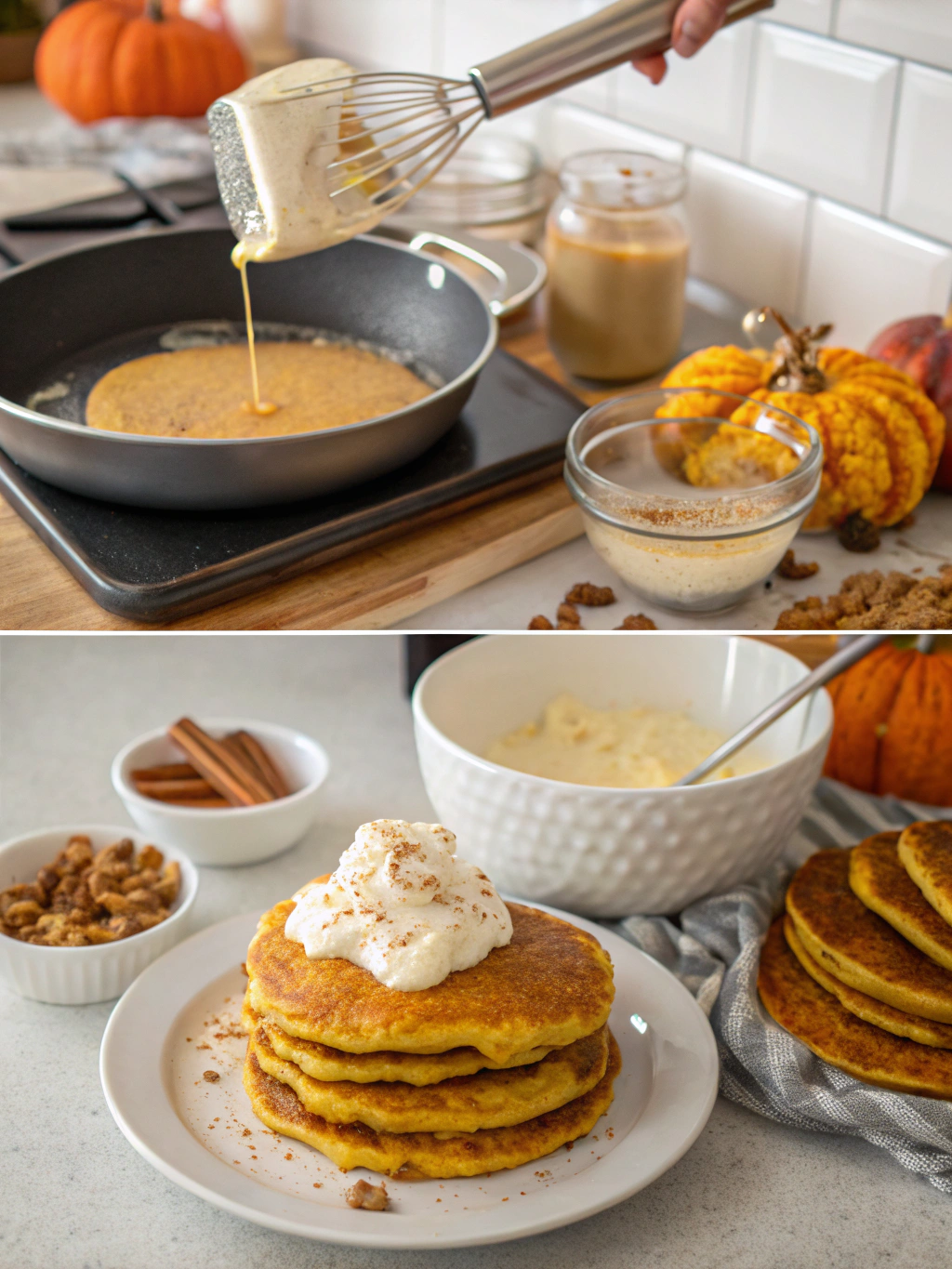 Pumpkin Pancakes preparing steps