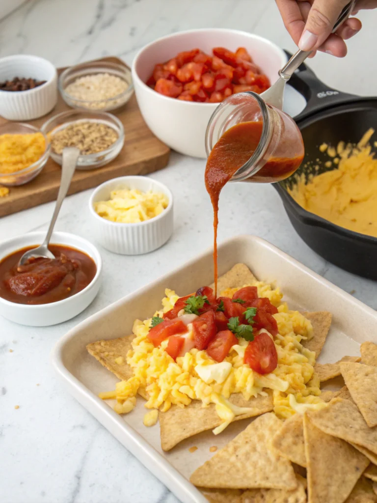 Breakfast Nachos preparing steps