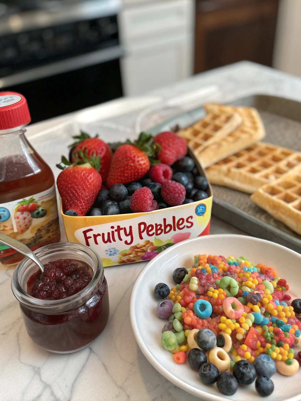 Fruity Pebbles Waffles ingredients