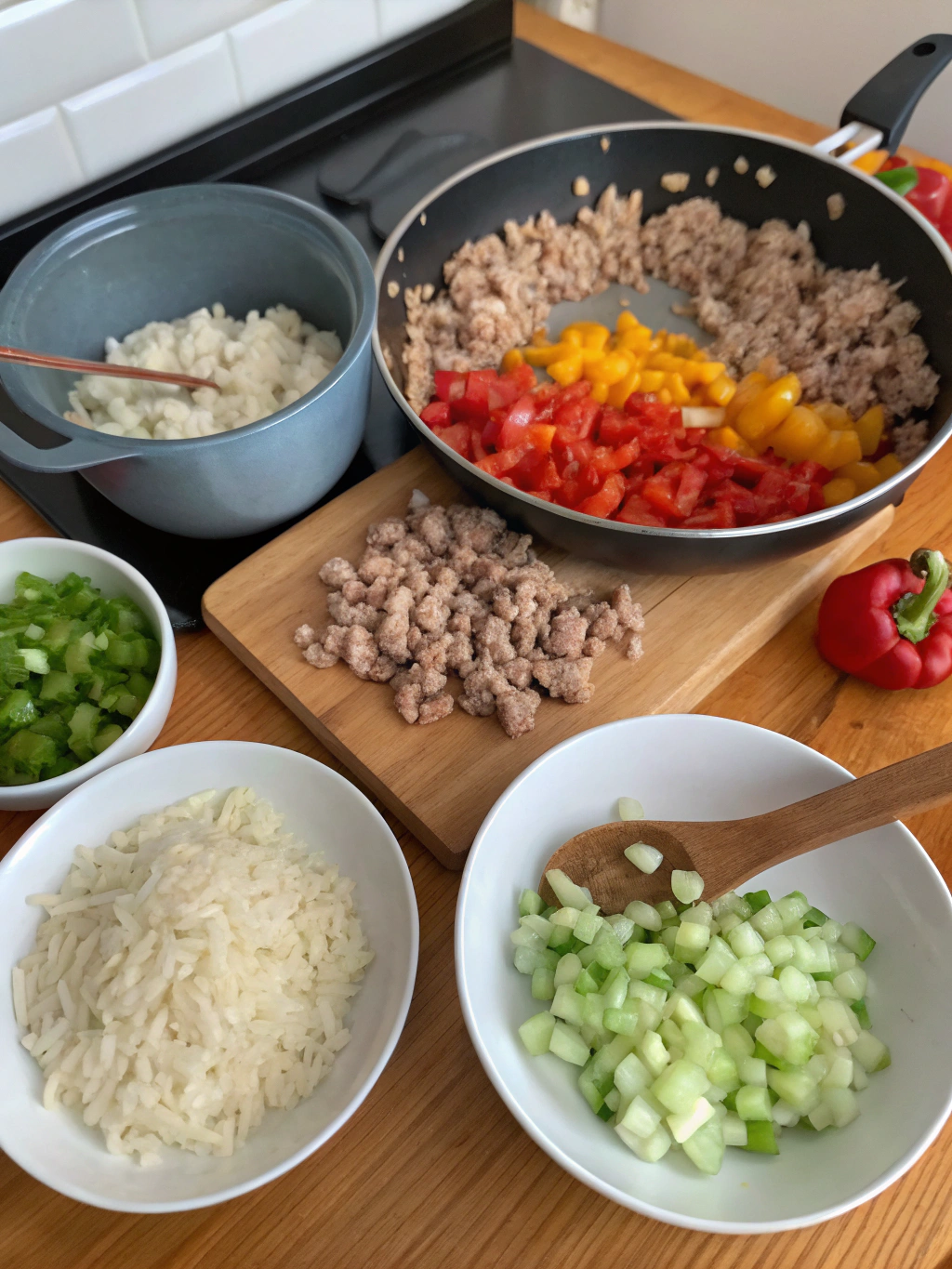 Ground Turkey Rice Recipes preparing steps