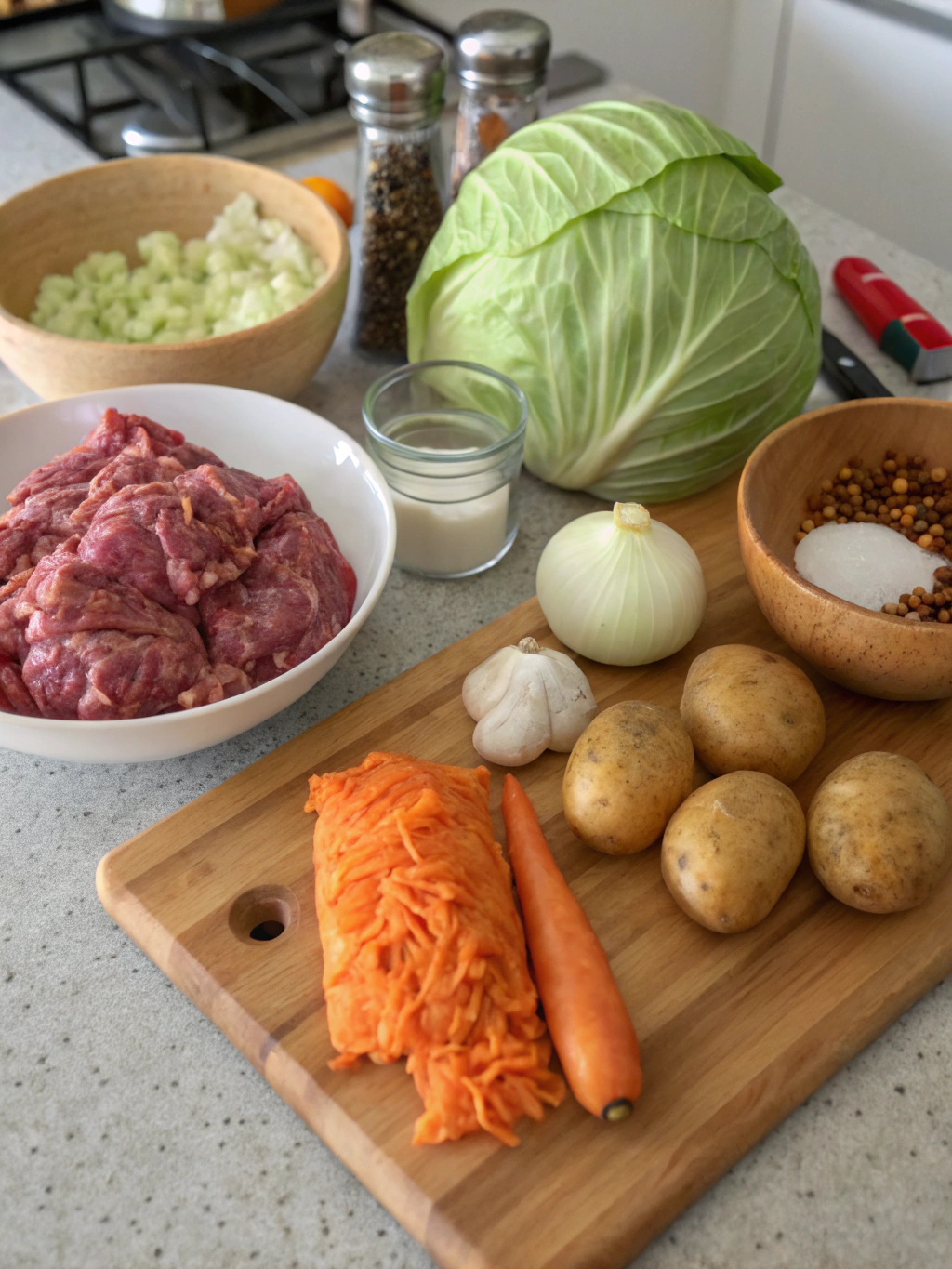 Beef Mince and Cabbage Recipes ingredients