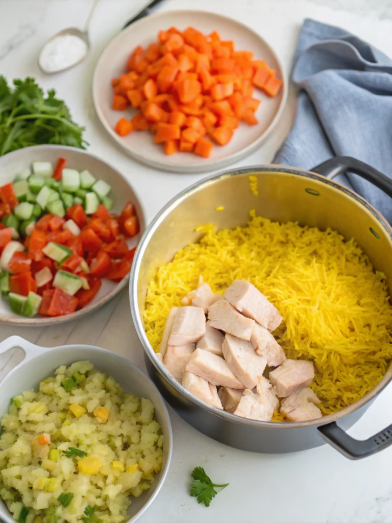Chicken and Yellow Rice Recipe preparing steps