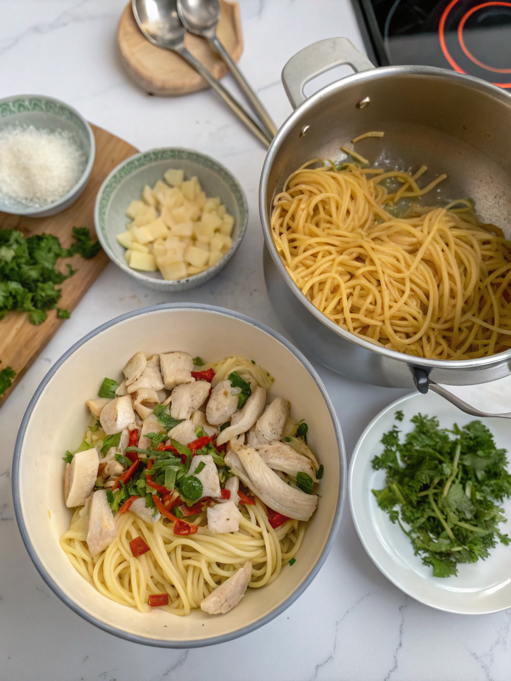 Chicken and Noodles Recipe (Egg Noodles) preparing steps
