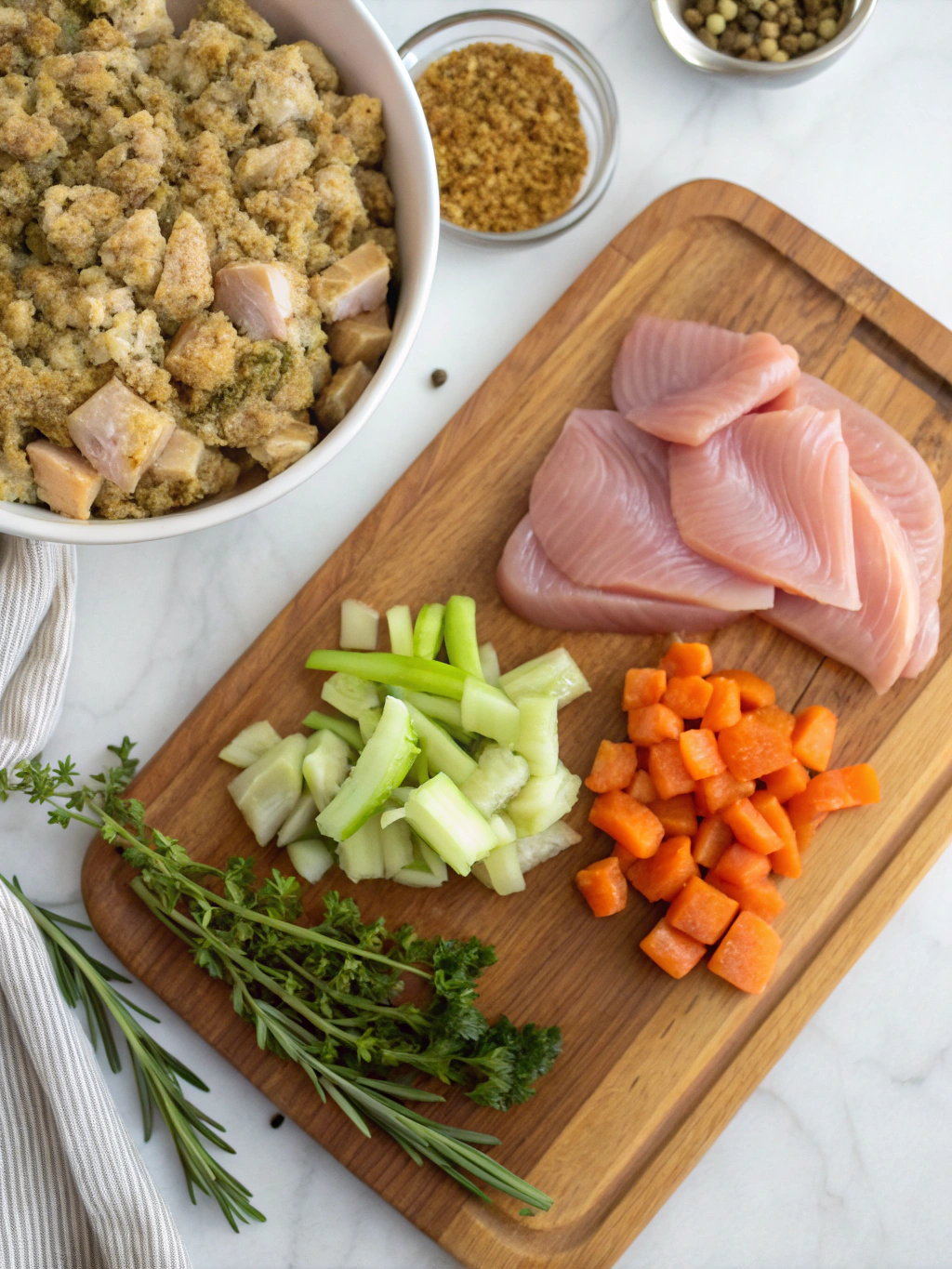 Chicken and Stuffing Casserole Recipe ingredients