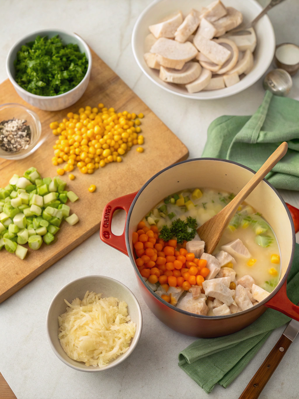 Chicken Corn Chowder Recipe preparing steps